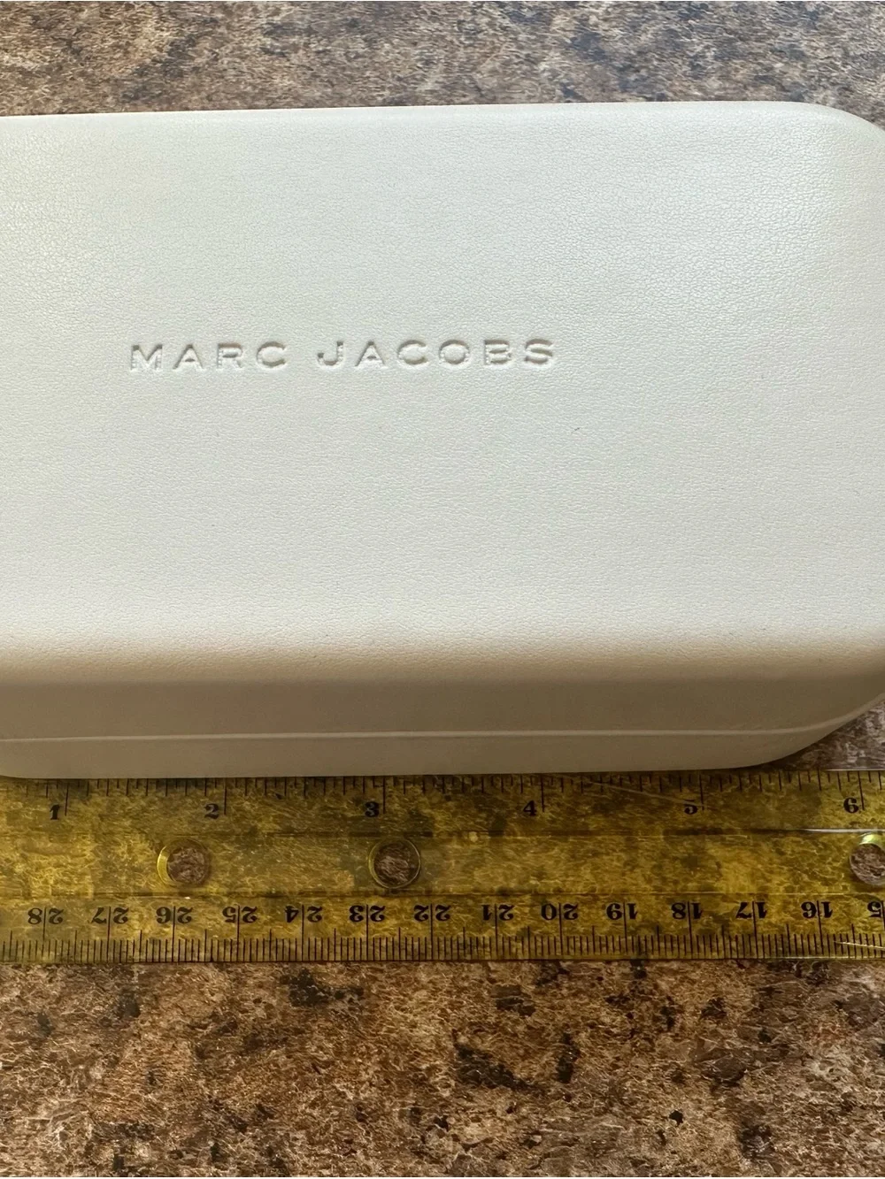 Marc Jacobs Large Cream Hard Shell Eyewear Case